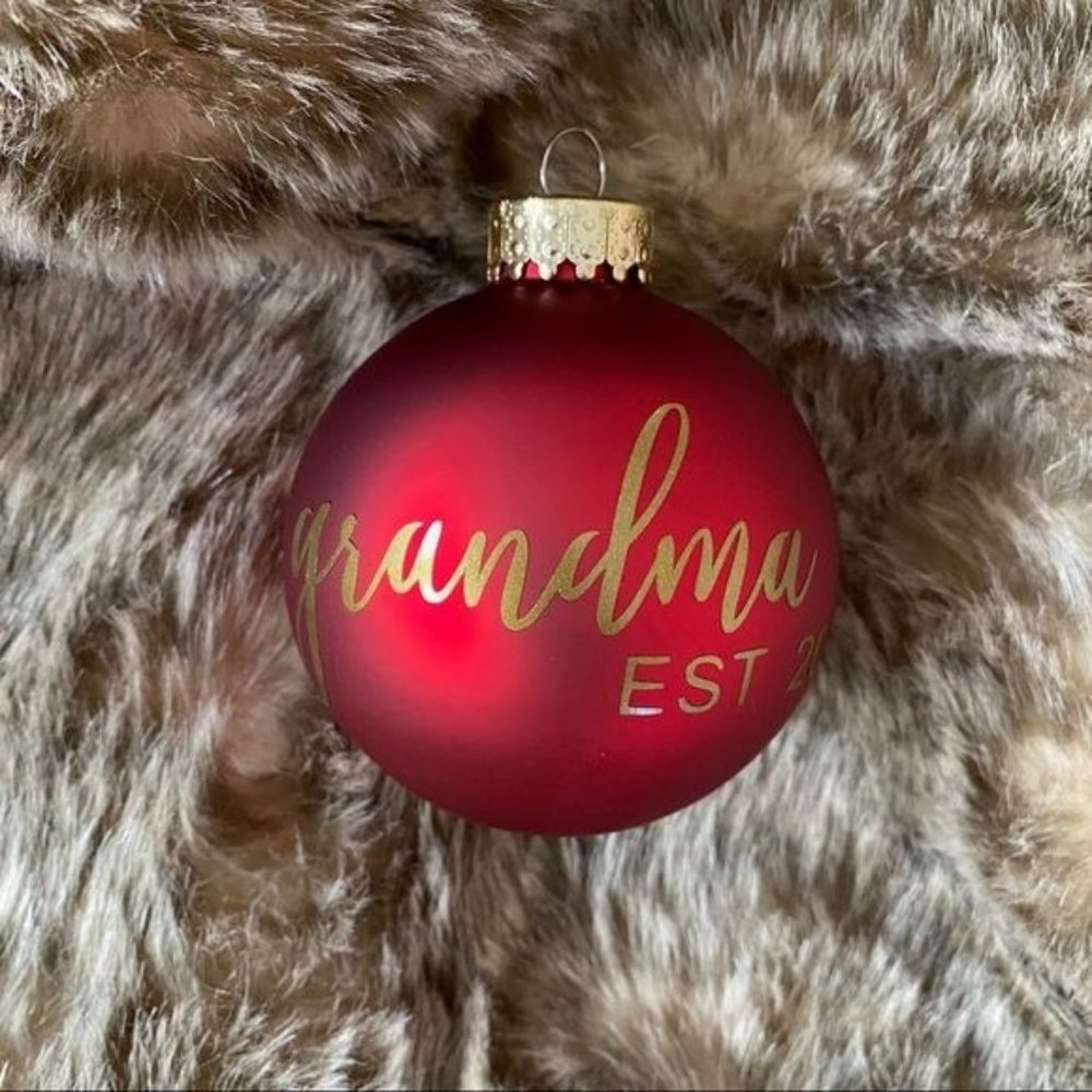 Grandma 2018 Glass Red Ornament